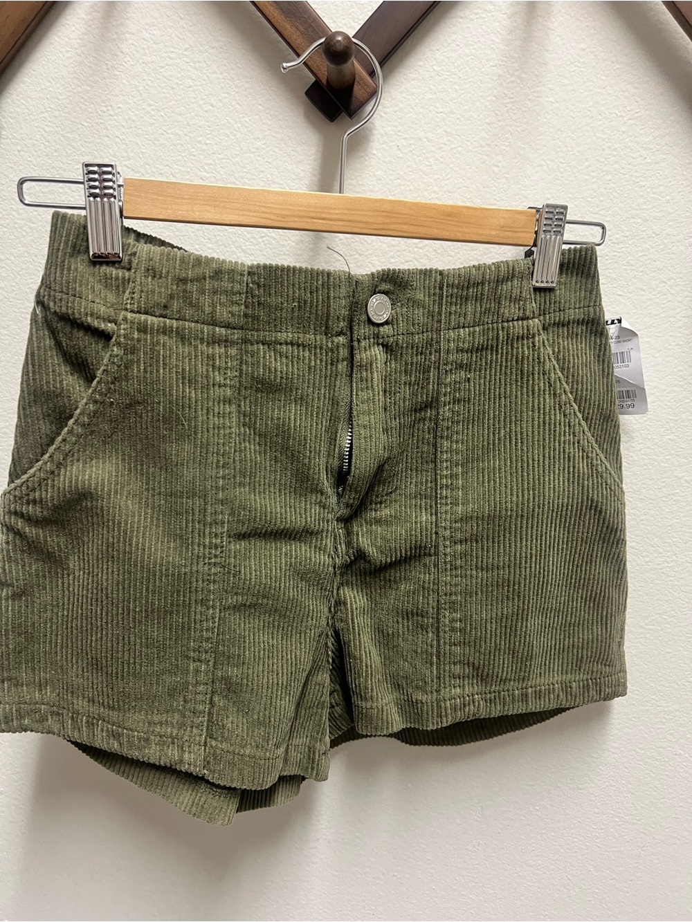 Tilly's Olive Corduroy High Waist Shorts